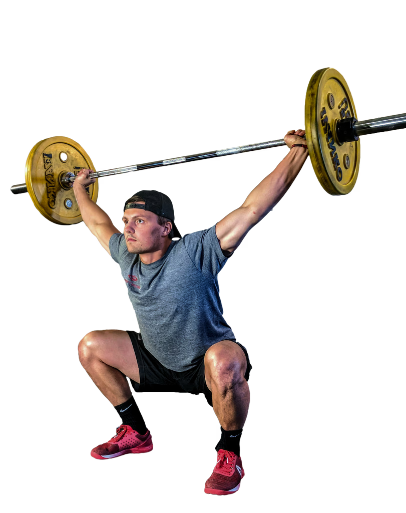 Athlete lifting weights